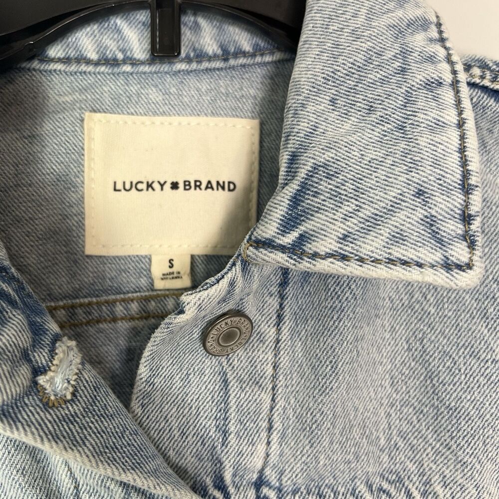 Women's Lucky Brand Distressed Denim Jacket Size Small NWT $109.50‎ - Picture 5 of 12